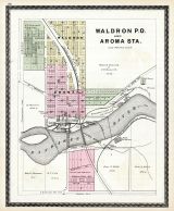 Waldron P.O. and Aroma Station, Kankakee County 1883